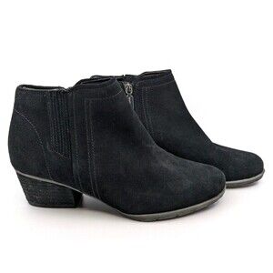 Blondo Valli Waterproof Ankle Bootie Black Nubuck Leather Side Zipper